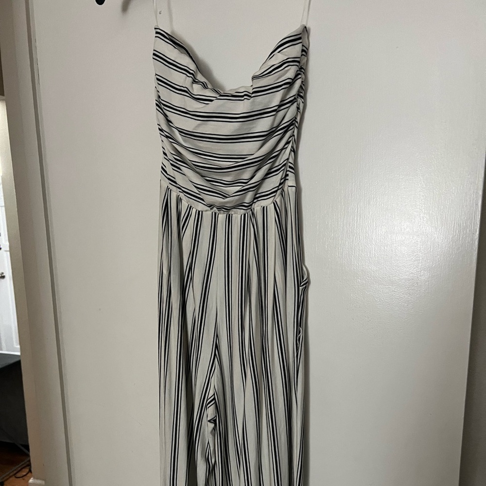Striped pant romper